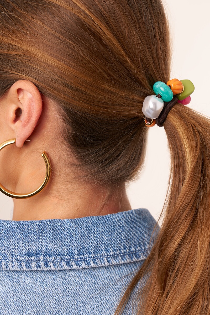 Tropical haarelastiek met bedels