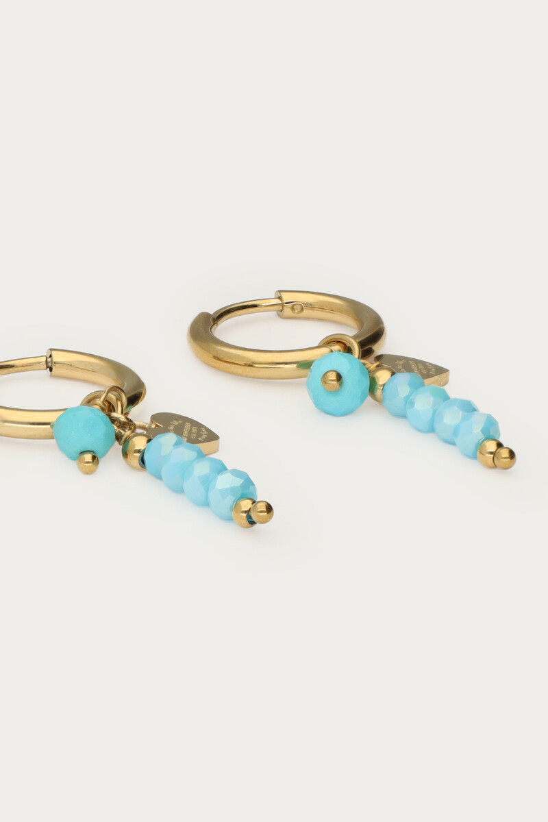 Tropical hoop earrings with blue beads | My Jewellery