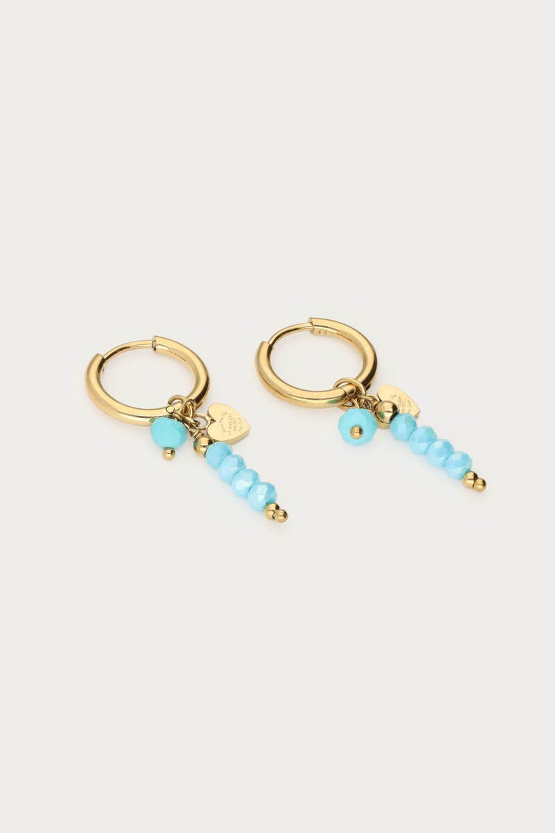 Tropical hoop earrings with blue beads | My Jewellery