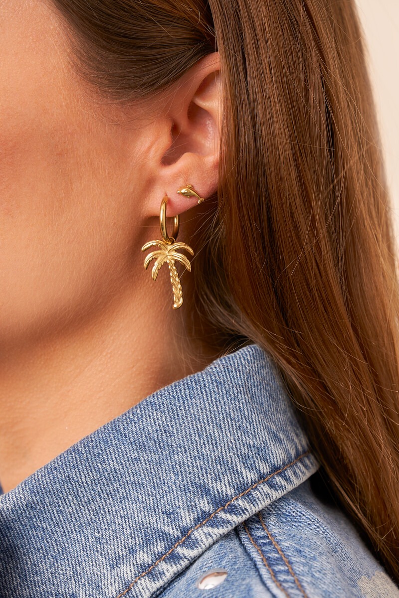 Tropical studs with dolphin