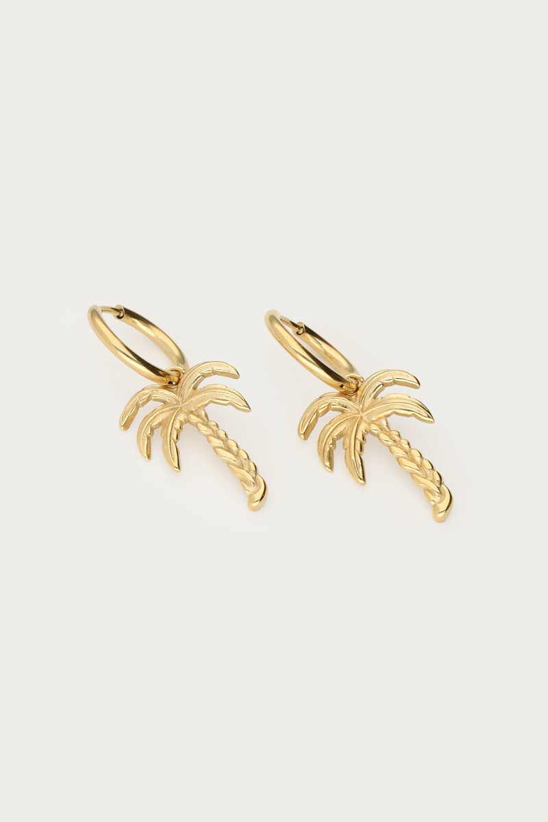 Tropical hoop earrings with palm tree | My Jewellery