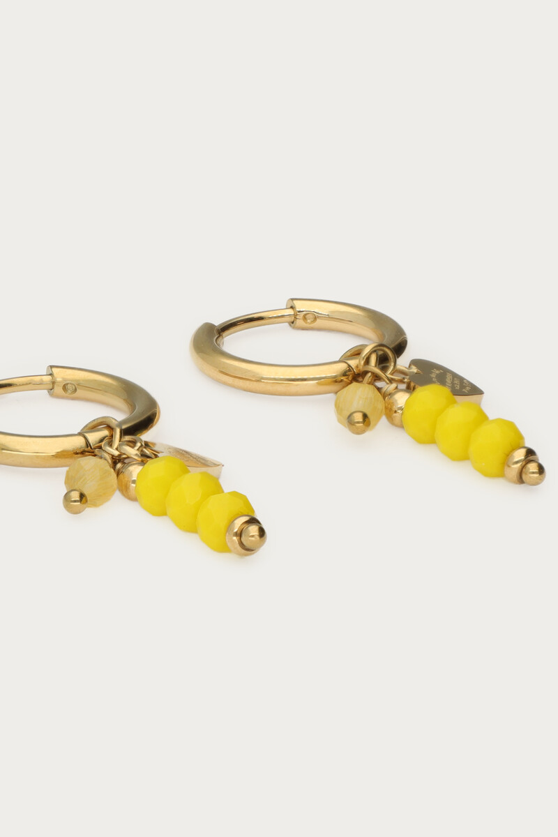 Tropical hoop earrings with yellow beads | My Jewellery