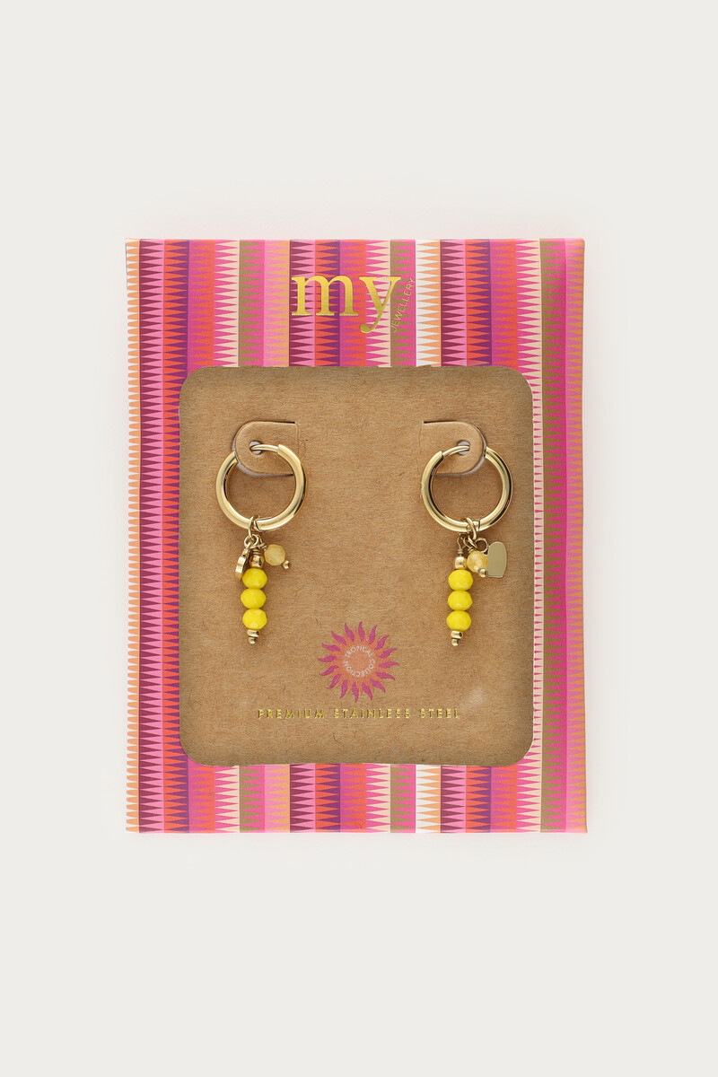 Tropical hoop earrings with yellow beads | My Jewellery