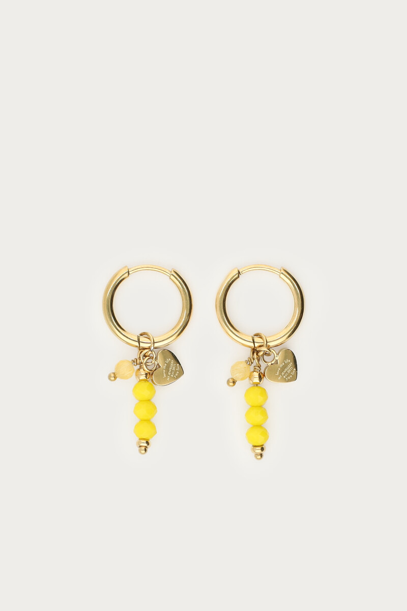 Tropical hoop earrings with yellow beads | My Jewellery