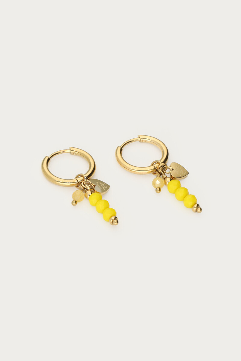 Tropical hoop earrings with yellow beads | My Jewellery