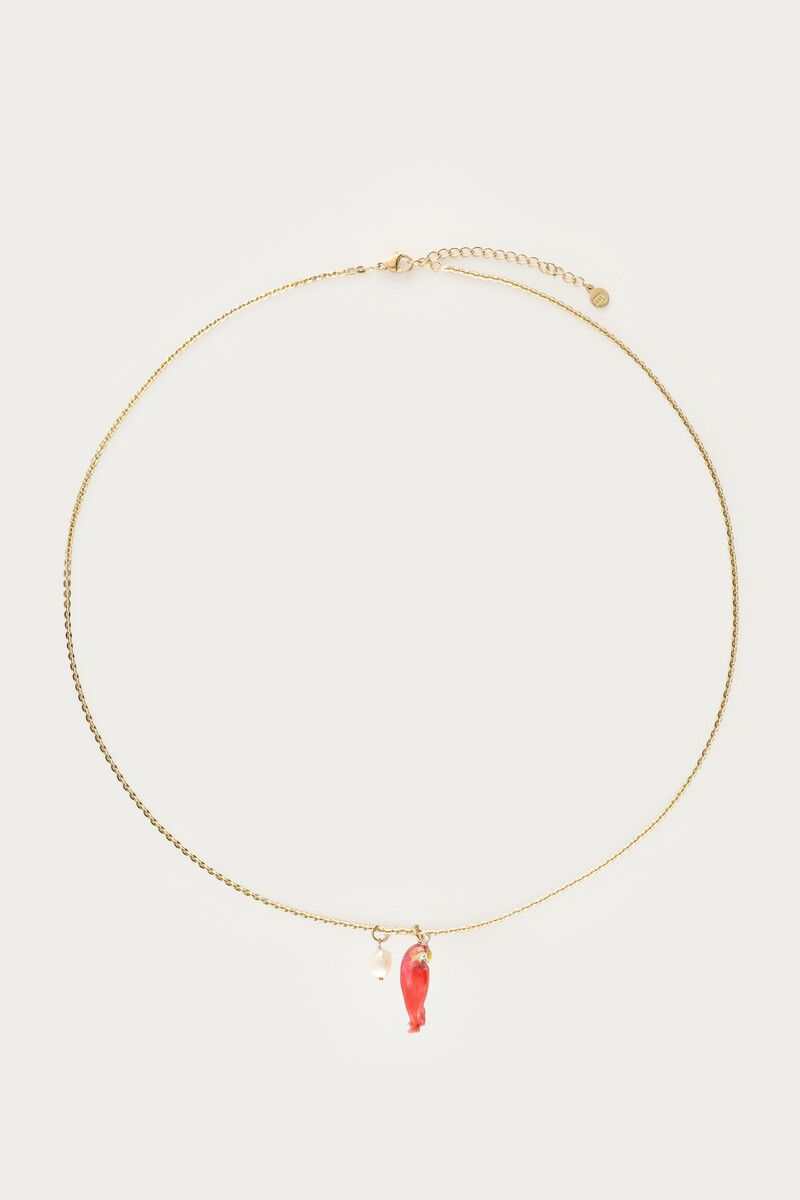 Tropical necklace with parrot
