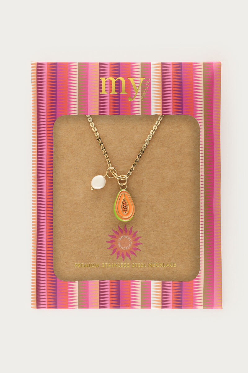 Tropical necklace with papaya | My Jewellery