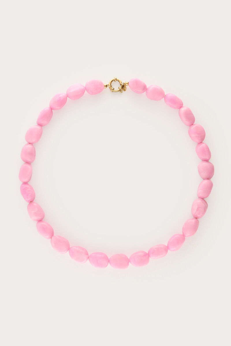 Tropical roze kralen ketting