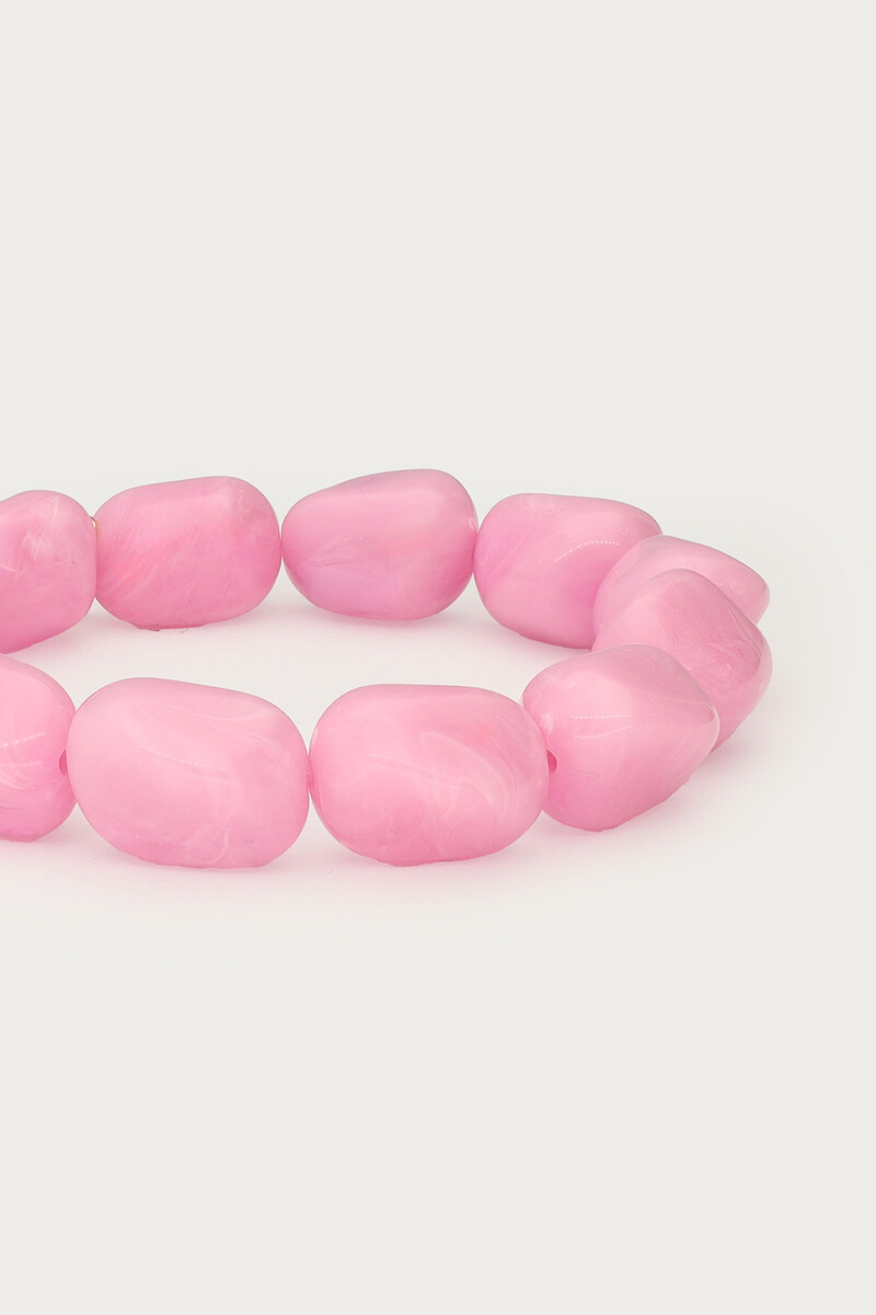 Tropical pink elastic beaded bracelet | My Jewellery
