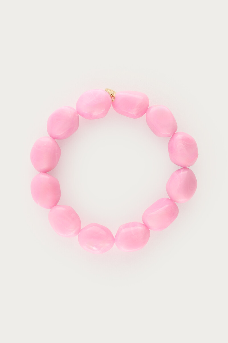 Tropical pink elastic beaded bracelet | My Jewellery