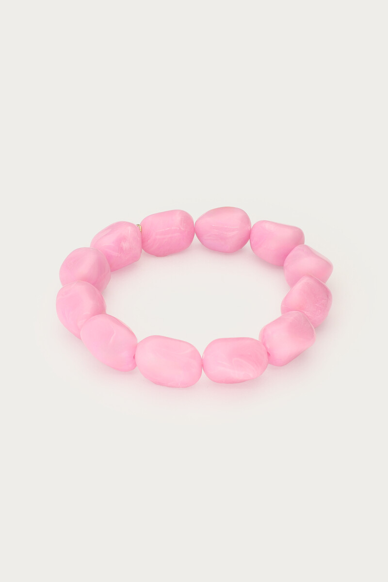 Tropical pink elastic beaded bracelet | My Jewellery