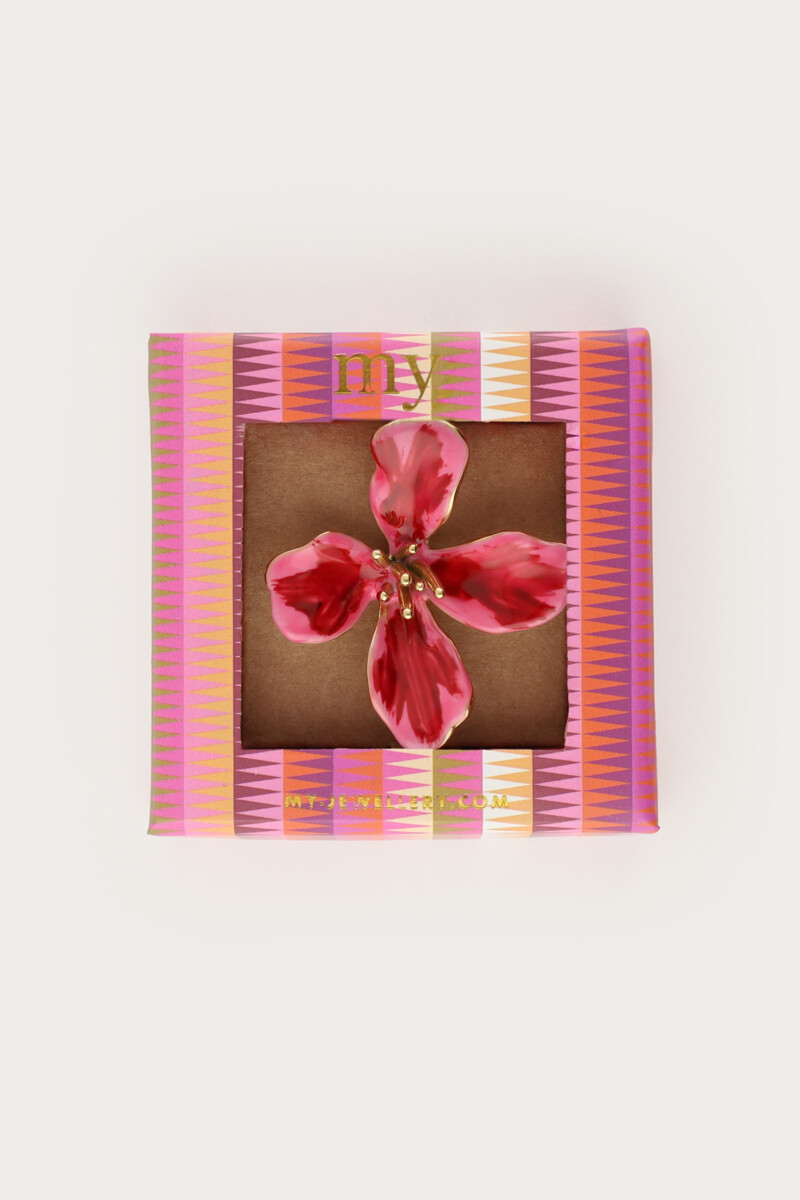 Tropical pink statement ring with flower | My Jewellery