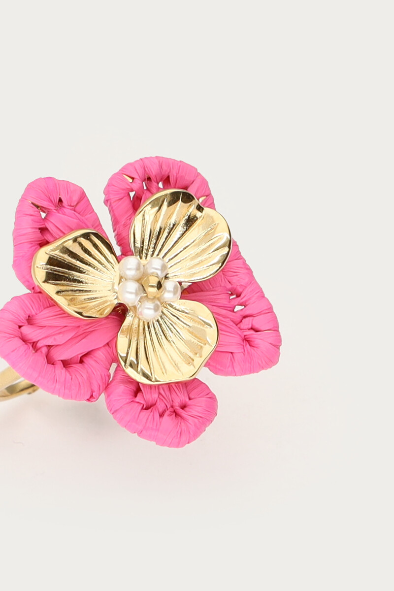 Tropical ring with pink flower | My Jewellery