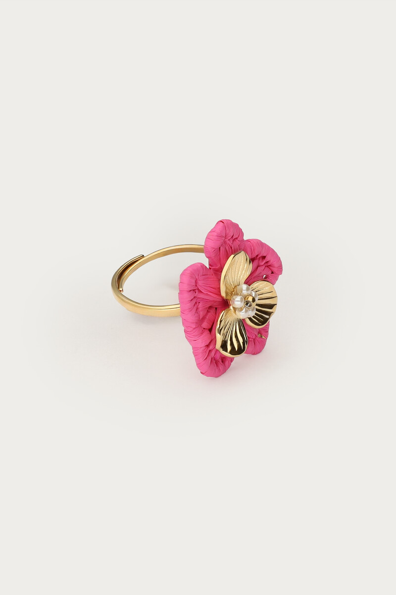 Tropical ring with pink flower | My Jewellery