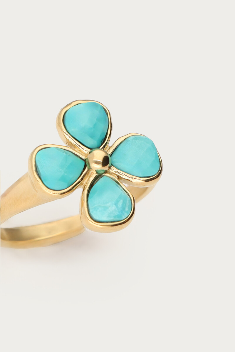 Tropical ring with turquoise clover | My Jewellery
