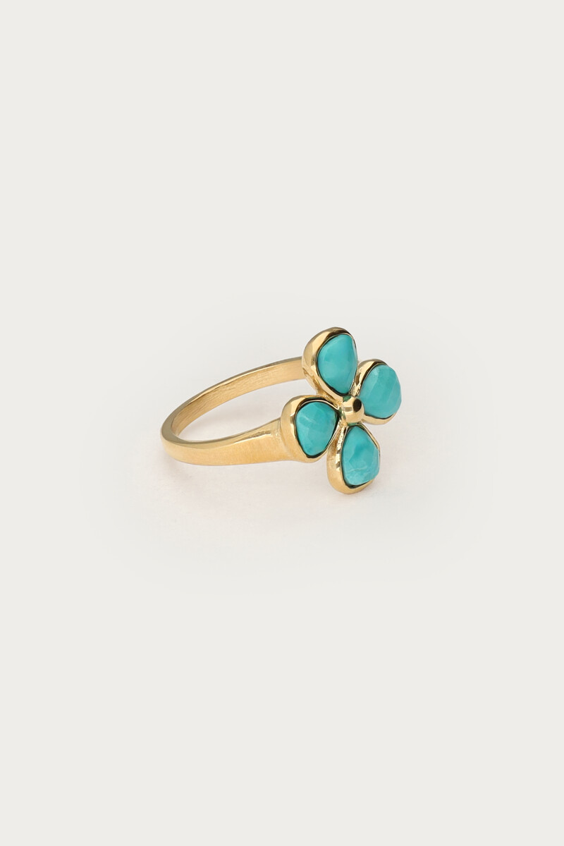Tropical ring with turquoise clover | My Jewellery