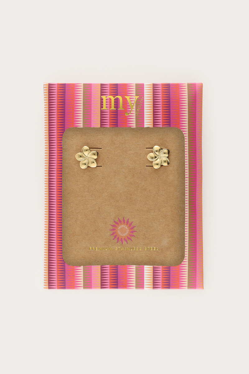 Tropical stud earrings with minimalist flower | My Jewellery