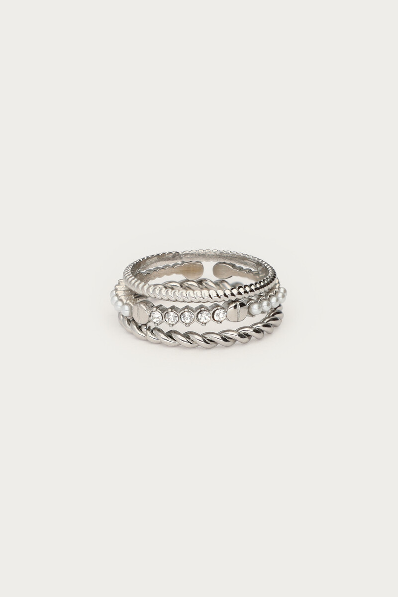 Ensemble de bagues torsadées My Jewellery Argenté 18 femme
