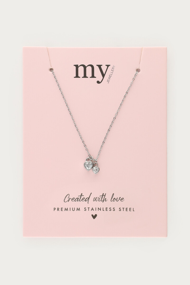 Two rhinestone heart necklace | My Jewellery