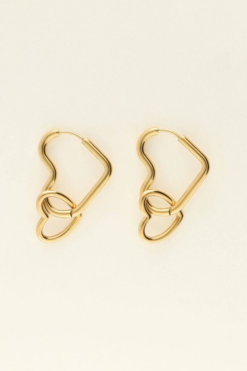 Universe double heart earrings