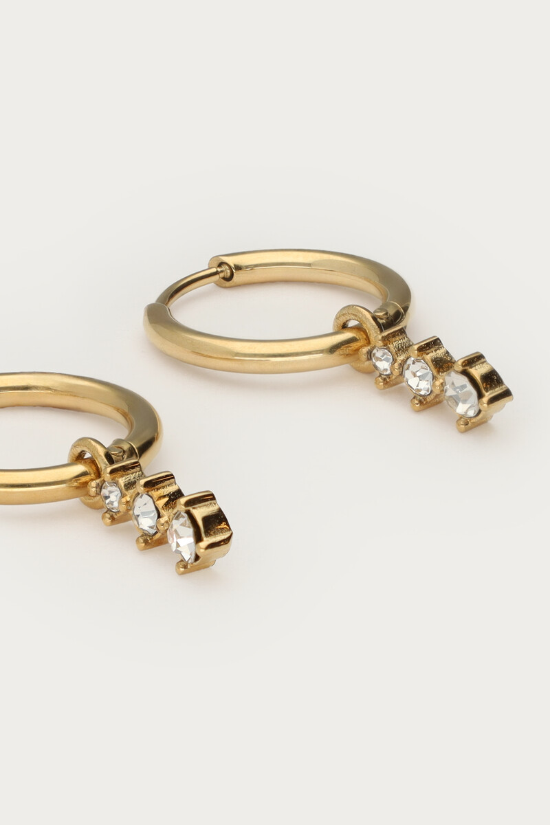 Universe hoop earrings with three rhinestones | My Jewellery