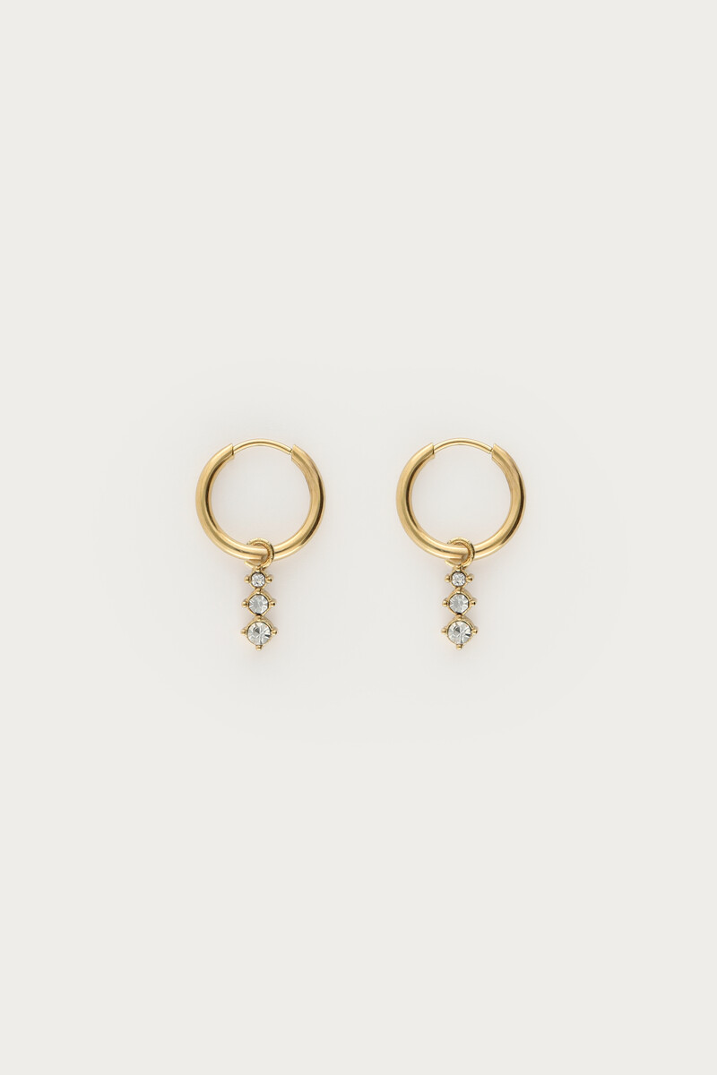 Universe hoop earrings with three rhinestones | My Jewellery