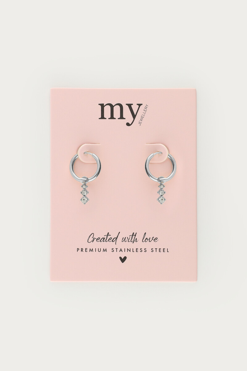 Universe hoop earrings with three rhinestones | My Jewellery