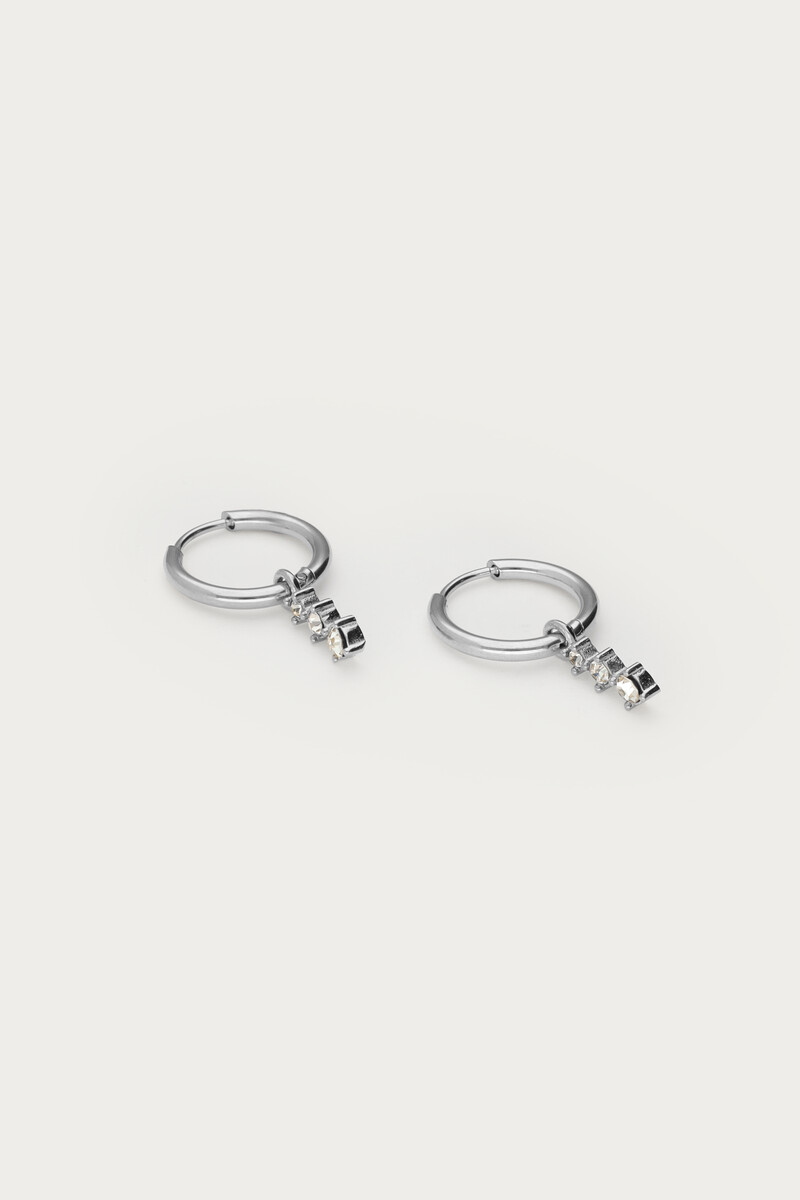 Universe hoop earrings with three rhinestones | My Jewellery