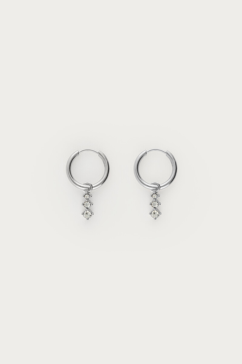 Universe oorringen met drie steentjes