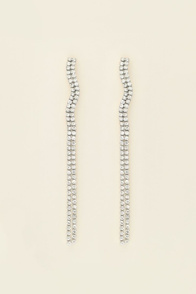 My jewellery Universe lange oorbellen met dubbele strass