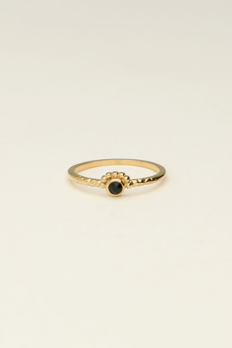 Universe ring with small black rhinestone | My Jewellery