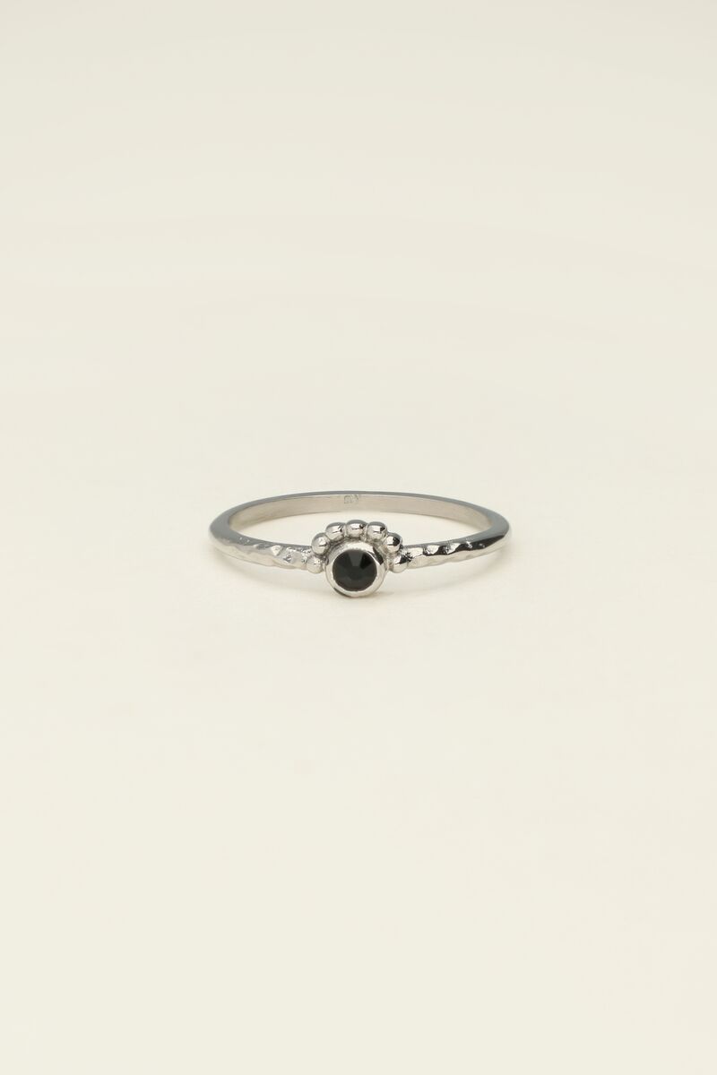 Universe ring with small black rhinestone | My Jewellery