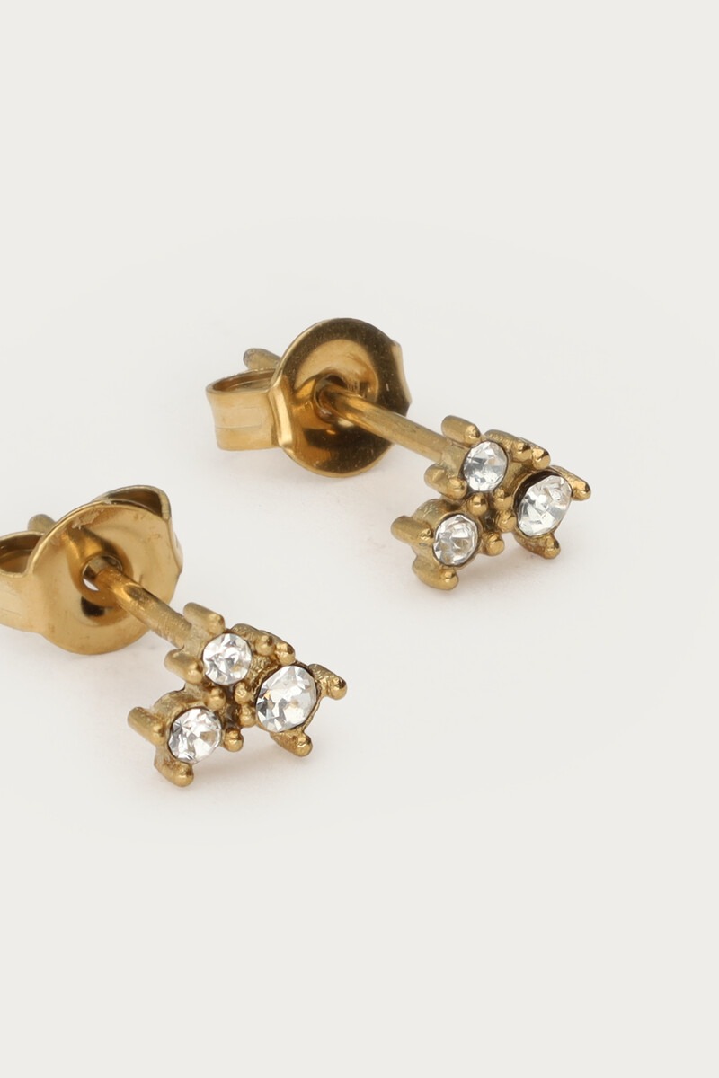 Universe studs with square silver coloured rhinestones | My Jewellery