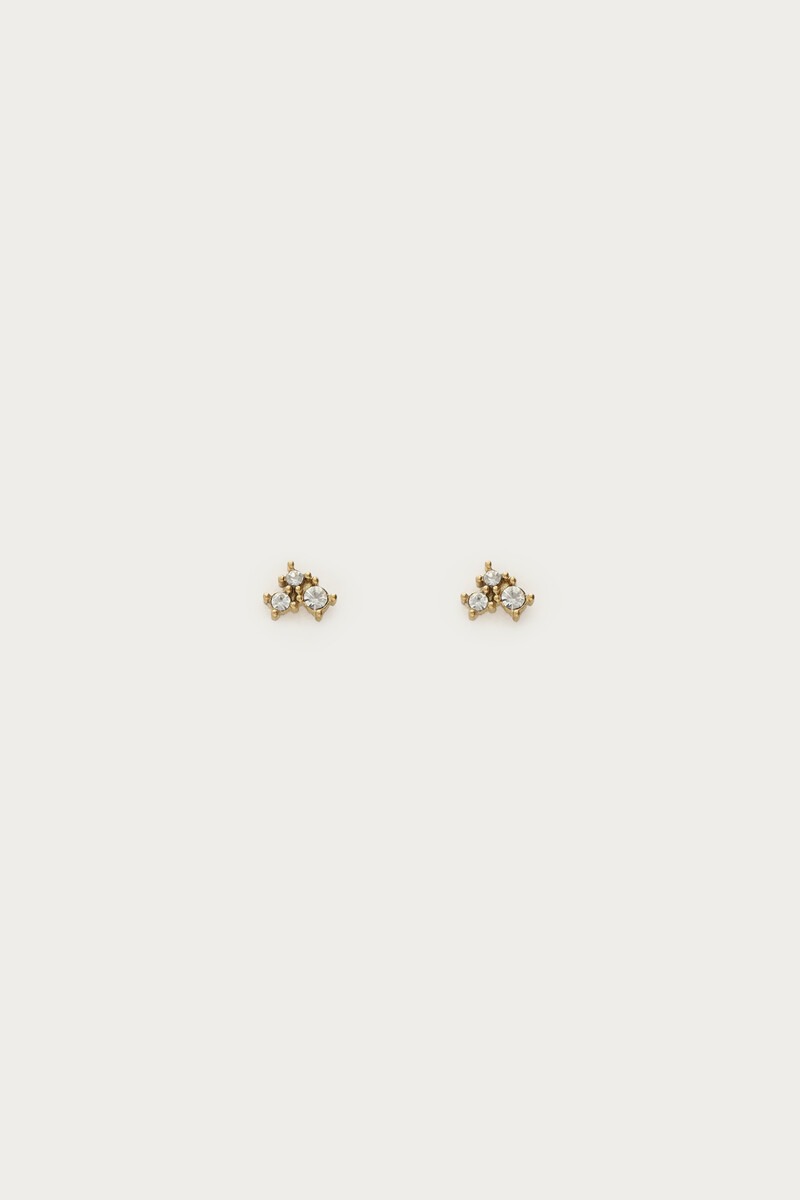 Universe studs with square silver coloured rhinestones | My Jewellery