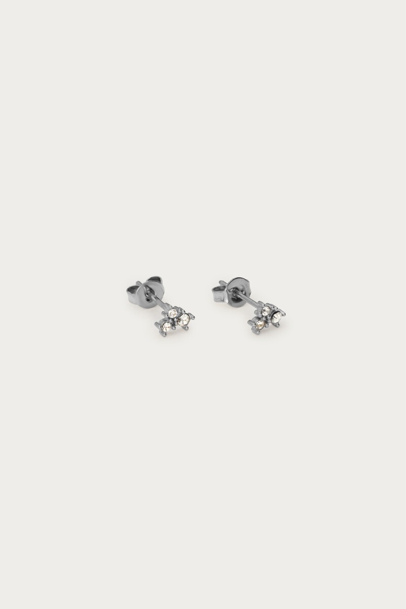 Universe studs with square silver coloured rhinestones | My Jewellery
