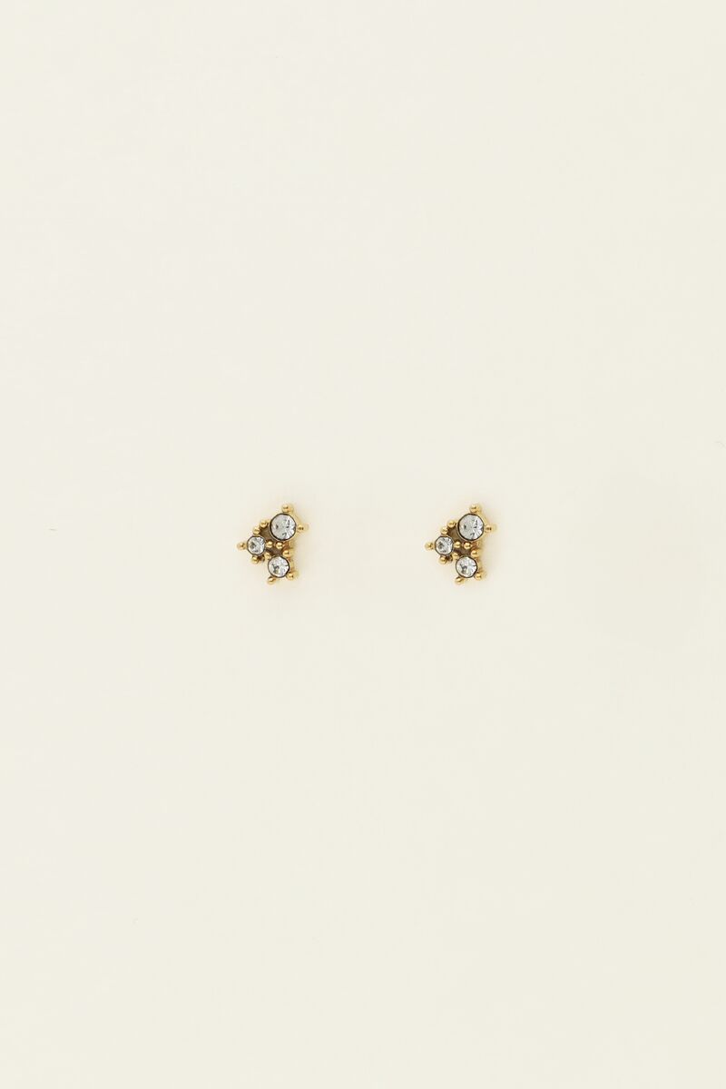 Universe studs with square silver rhinestones | My Jewellery