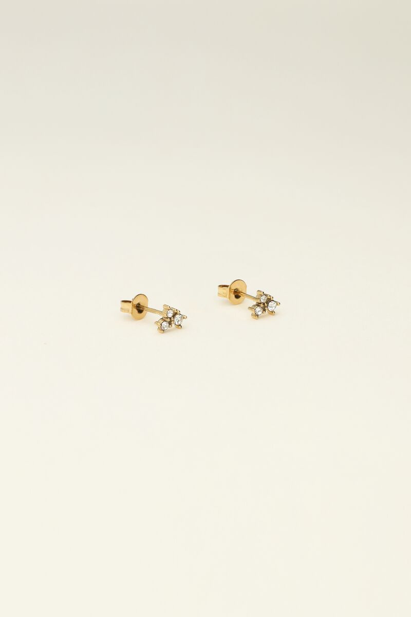 Universe studs with square silver rhinestones | My Jewellery