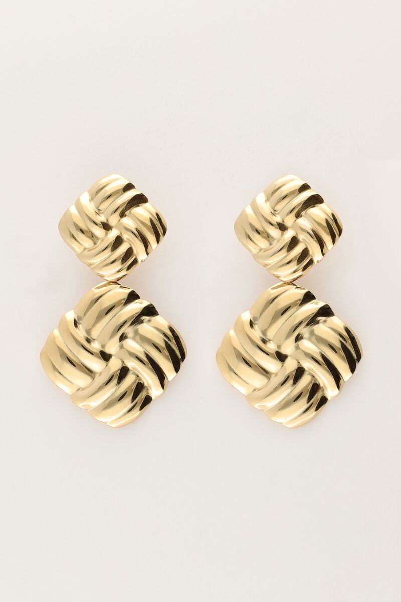 Boucles d'oreilles vintage carré tressé