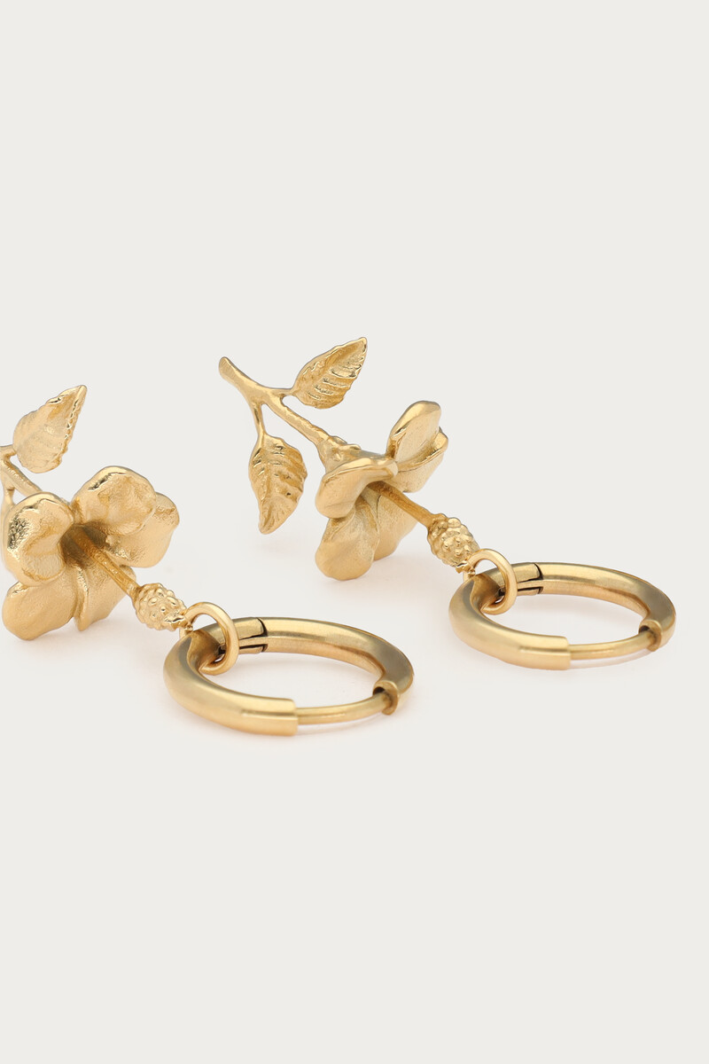Vintage hoop earrings with hibiscus | My Jewellery