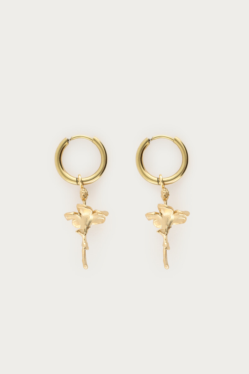 Vintage hoop earrings with hibiscus | My Jewellery