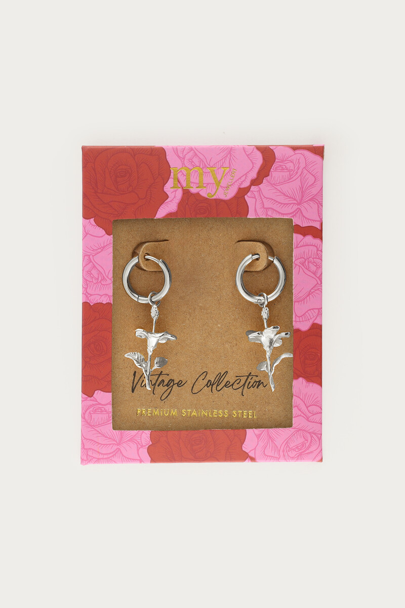 Vintage hoop earrings with hibiscus | My Jewellery