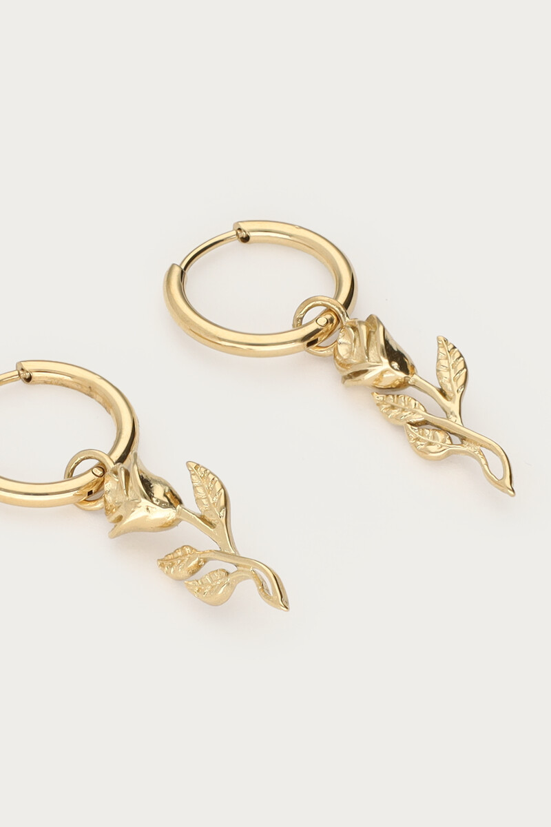 Vintage earrings with mini flat rose | My Jewellery