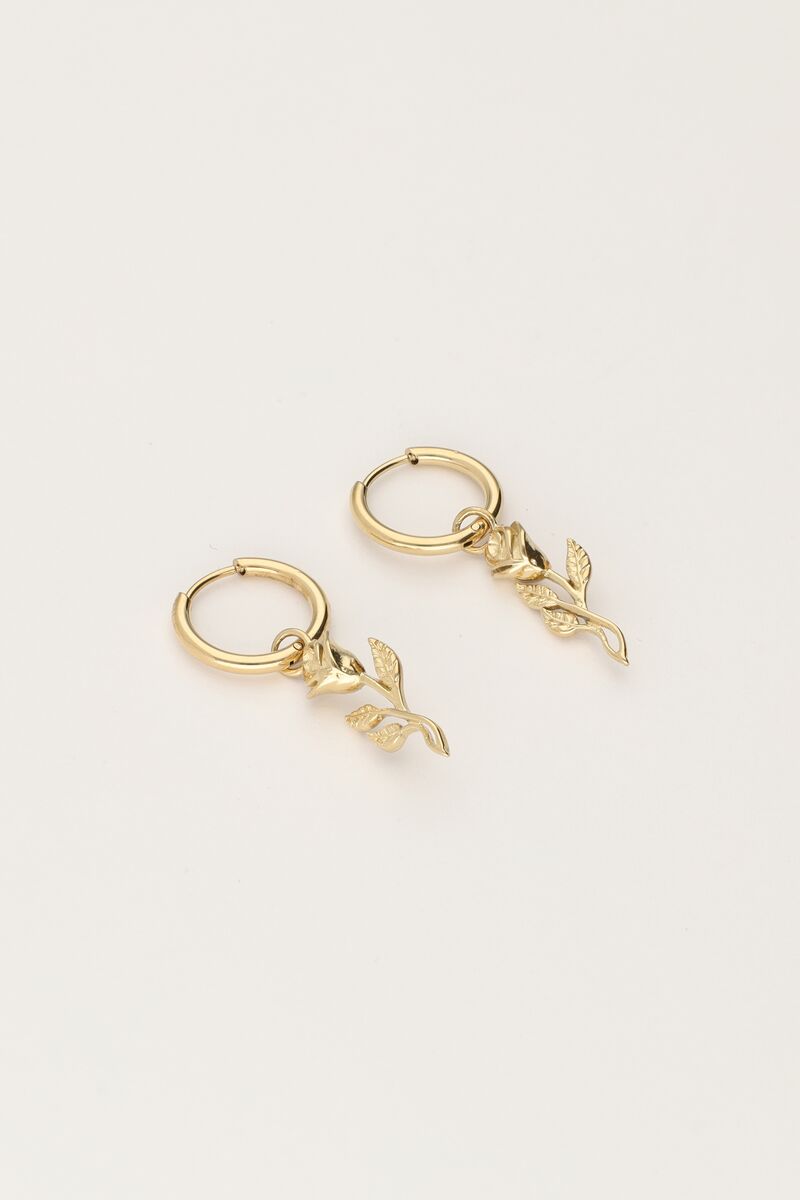 Vintage earrings with mini flat rose | My Jewellery