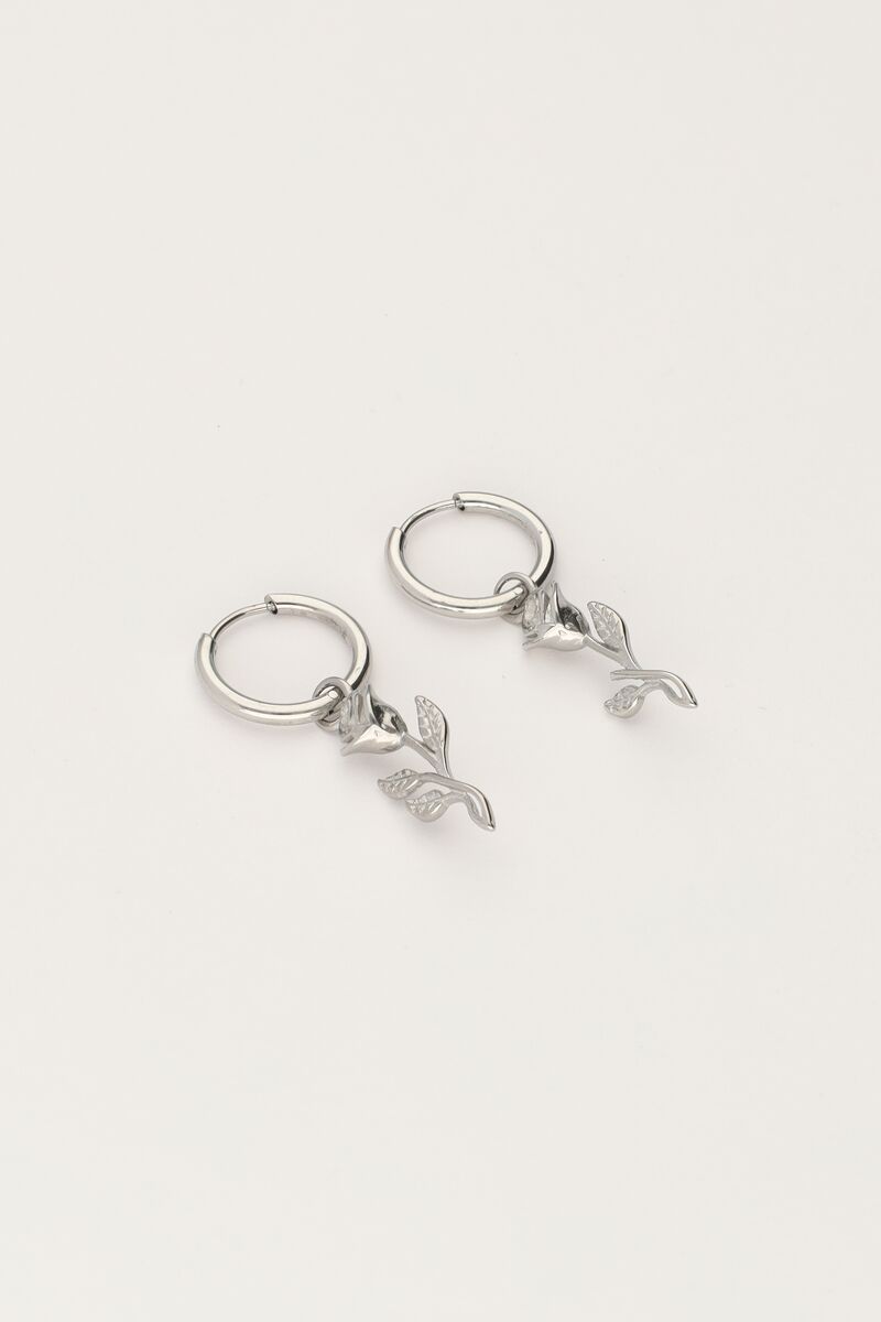 Vintage earrings with mini flat rose | My Jewellery