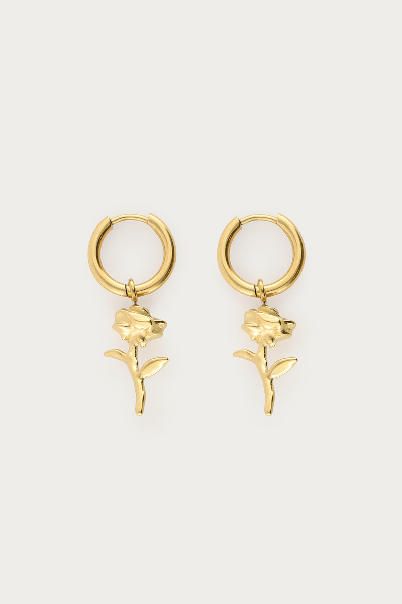 Vintage hoop earrings with roses | My Jewellery