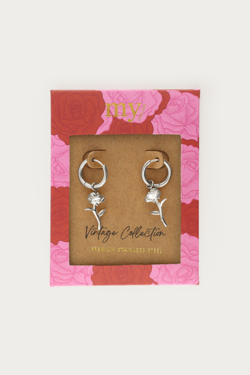 Vintage hoop earrings with roses | My Jewellery