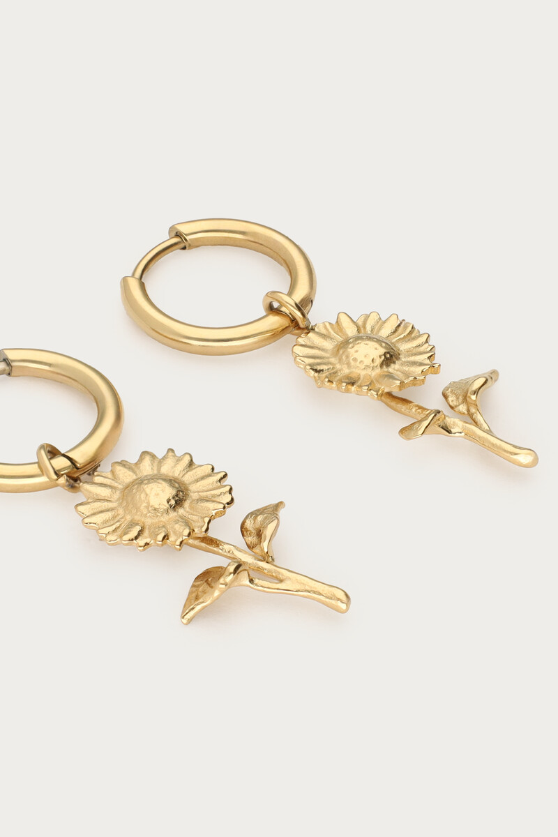 Vintage hoop earrings with sunflowers | My Jewellery