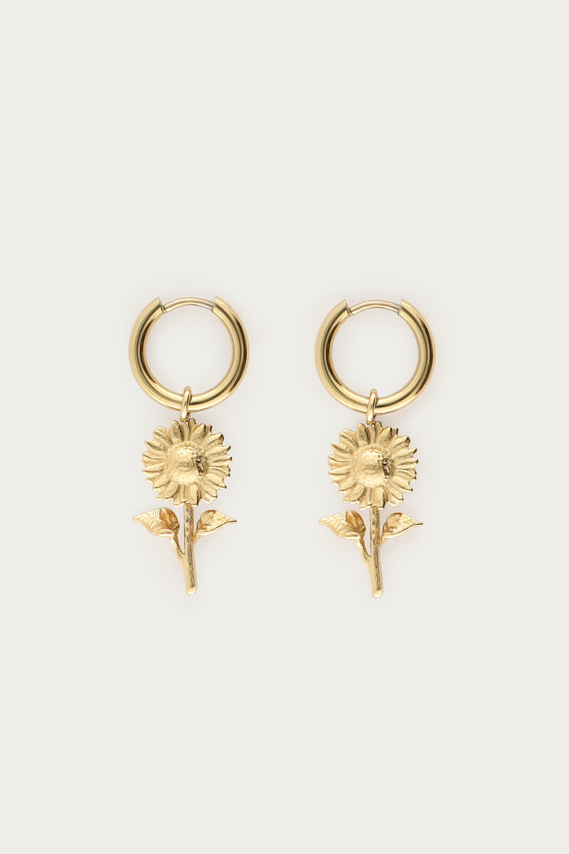 Vintage hoop earrings with sunflowers | My Jewellery
