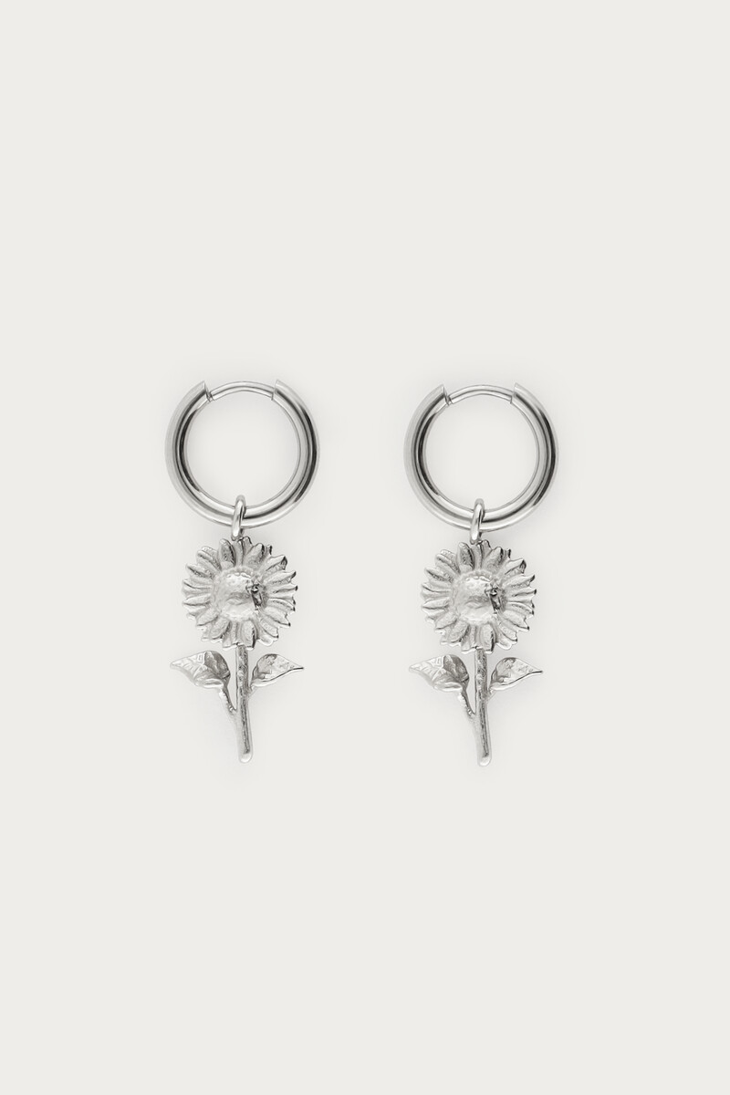 Vintage hoop earrings with sunflowers | My Jewellery