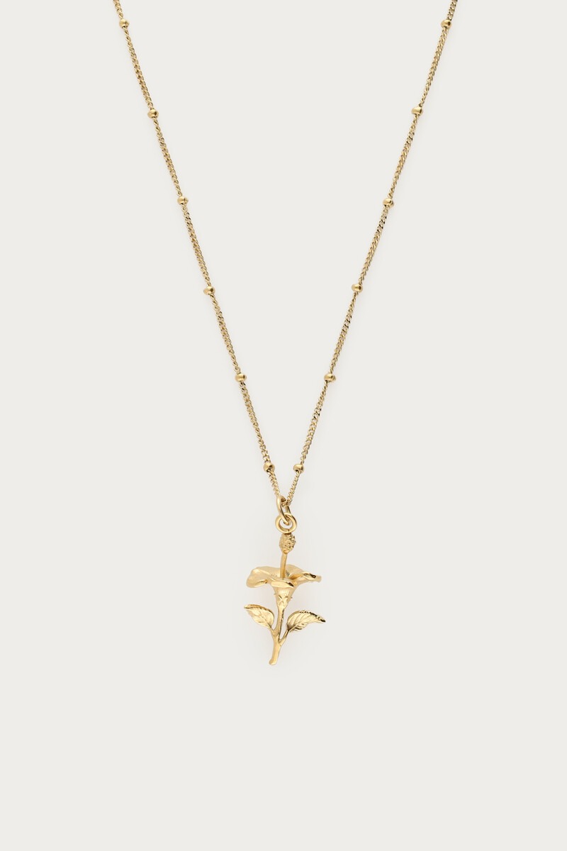 Vintage ketting met dots en hibiscus